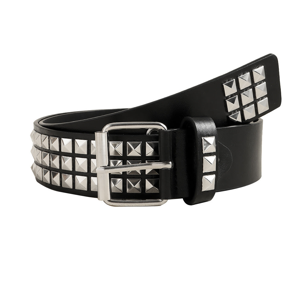 Rivet Belt Rock Trend Punk Bullet Black Belt Men And Women Personality Fashion Hip-hop Accessories